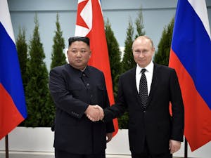 For the first time in five years, Russian leader, Vladmir Putin, and North Korean leader, Kim Jong Un, convened in a private summit (Photo courtesy of Wikimedia Commons/“Kim Jong-un and Vladimir Putin (2019-04-25) 01” by Alexei Nikolsky. April 25, 2019). 