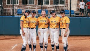 The Lions recognized their five seniors before their Senior Day doubleheader. (Photo courtesy of Arion Owes)