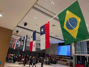 The event featured flags from the nations represented in Unión Latina (Myara Gomez / Staff Writer).