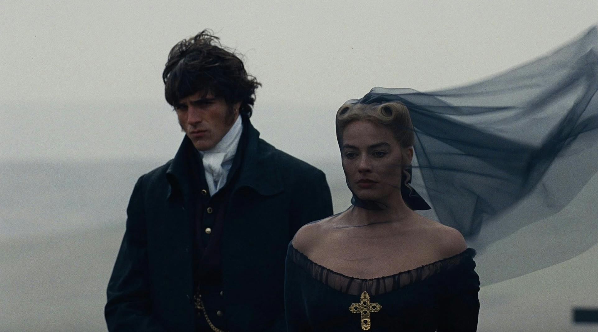 Jacob Elordi and Margot Robbie as Heathcliff and Catherine Earnshaw in “Wuthering Heights.” (Photo courtesy of IMDb)