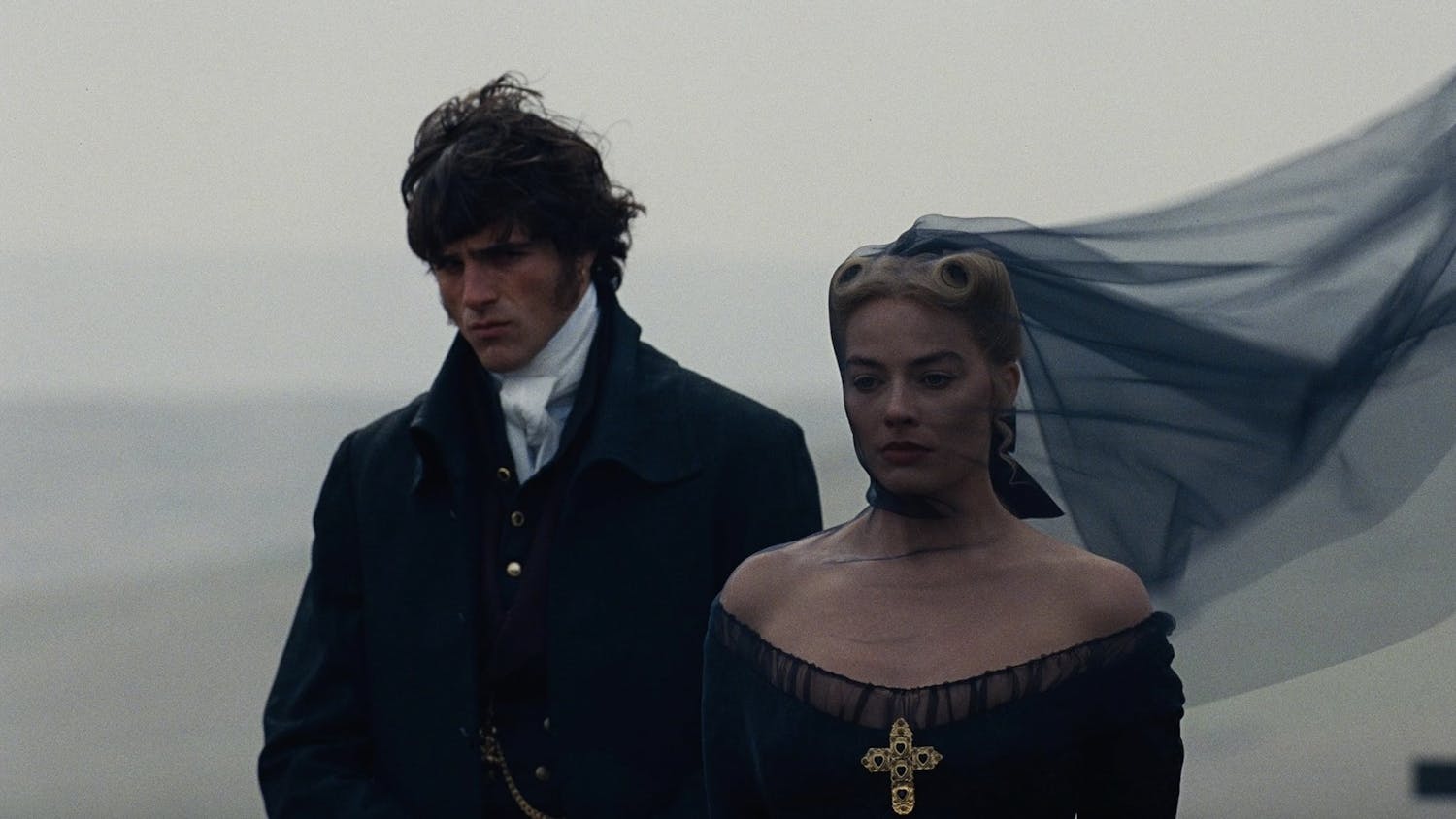 Jacob Elordi and Margot Robbie as Heathcliff and Catherine Earnshaw in “Wuthering Heights.” (Photo courtesy of IMDb)