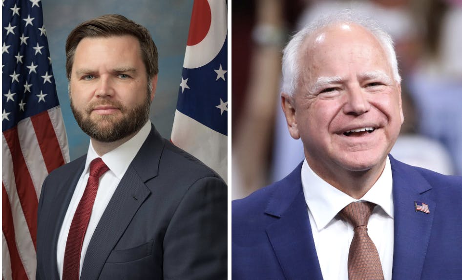 Sen. JD Vance and Gov. Tim Walz faced off during the vice presidential debate on Oct. 1, marking the first VP debate for the 2024 election (Photos courtesy of Wikimedia Commons / “Senator Vance official portrait. 118th Congress” by United States Congress. January 3, 2023. “Tim Walz by Gage Skidmore” by Gage Skidmore. August 9, 2024). 