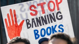 (Photo courtesy of Wikimedia Commons / “Book Banning Protest, Atlanta, GA” by John Ramspott / Feb. 12, 2022)
