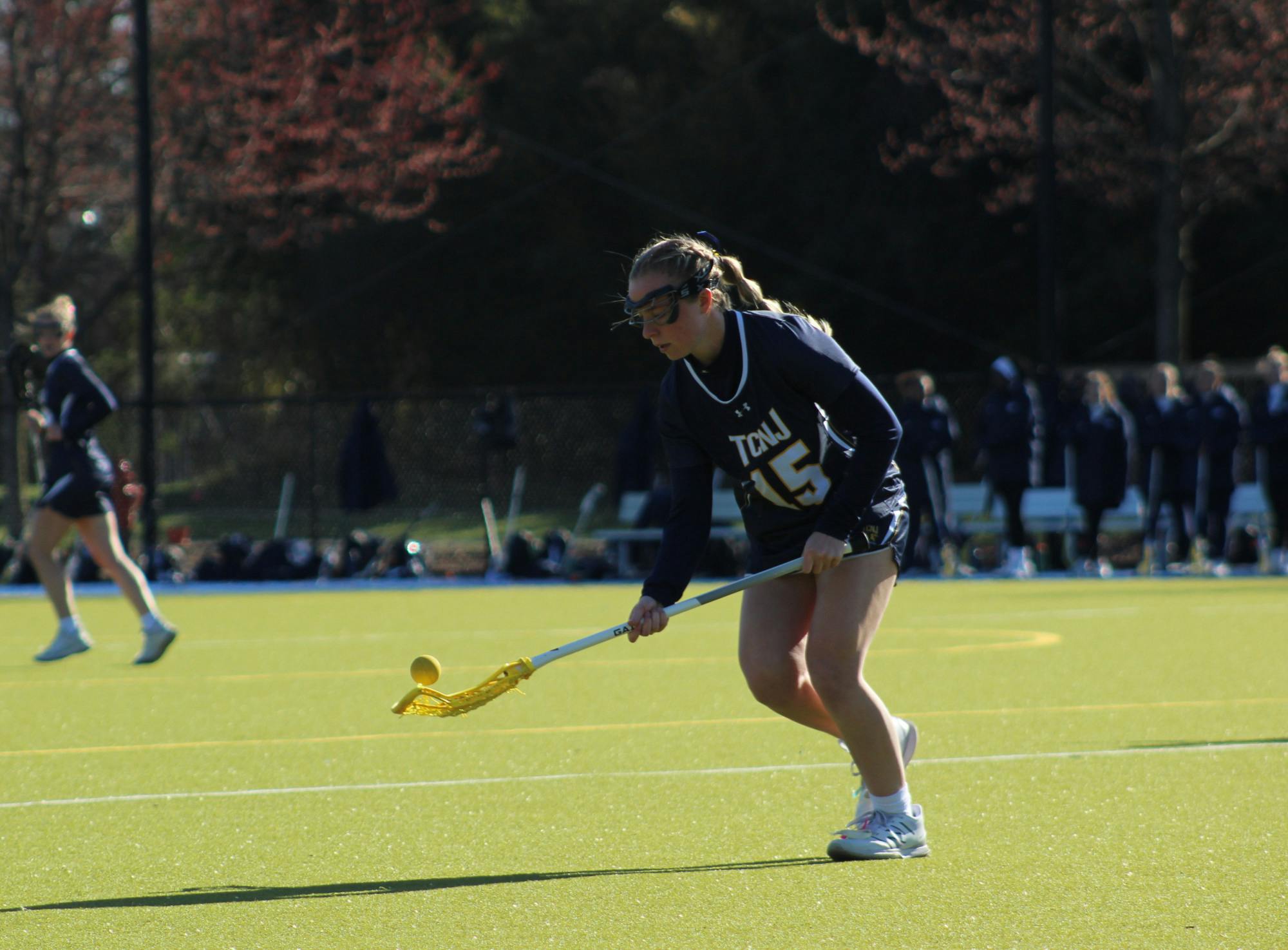 Freshman midfielder CJ Kole taking the ball (Photo courtesy of Elizabeth Gladstone / Multimedia Coordinator).
