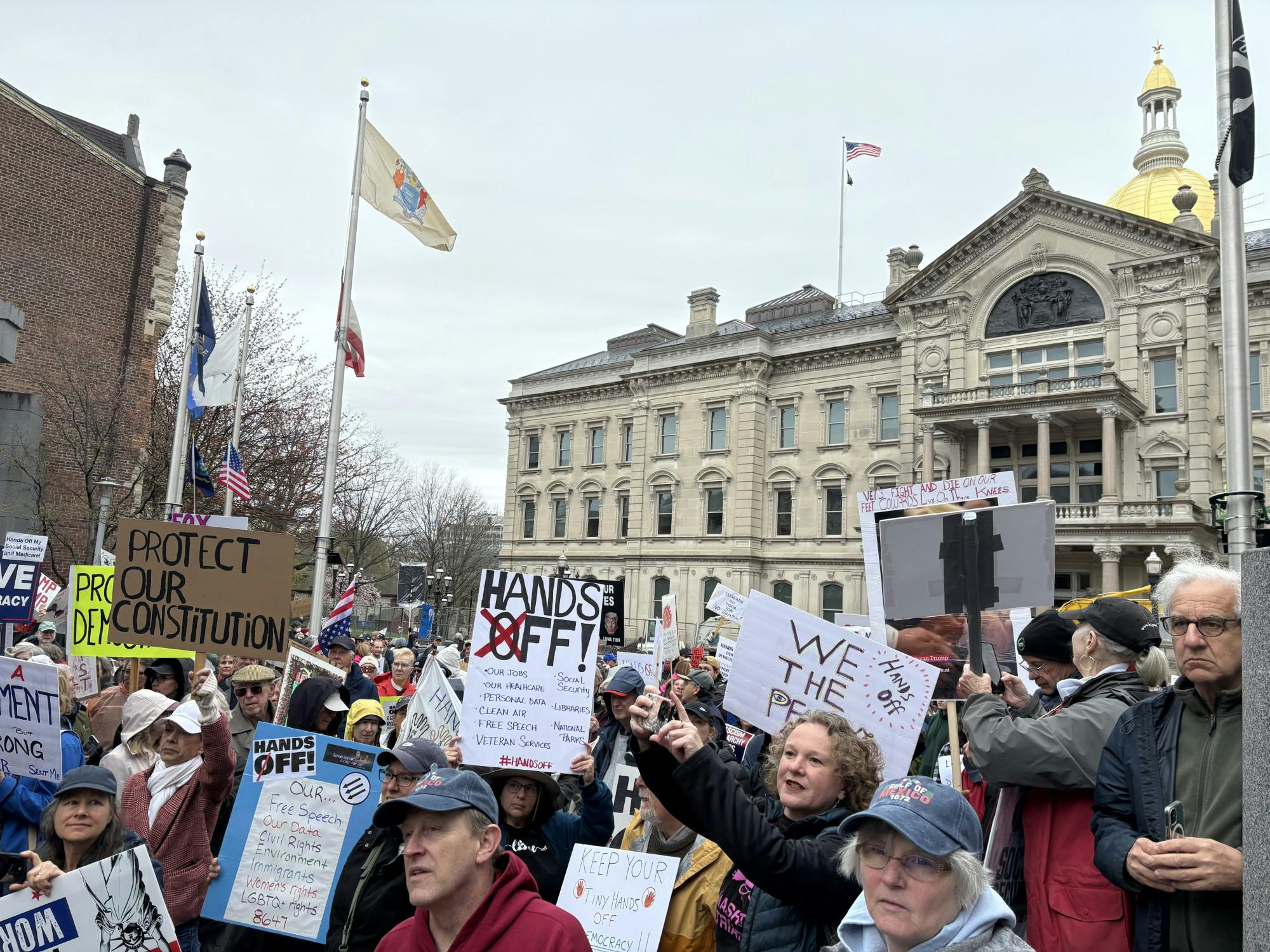 At peak population, protestors were shoulder to shoulder and the air was covered with homemade signs. (Photo by Raeanne Raccagno)