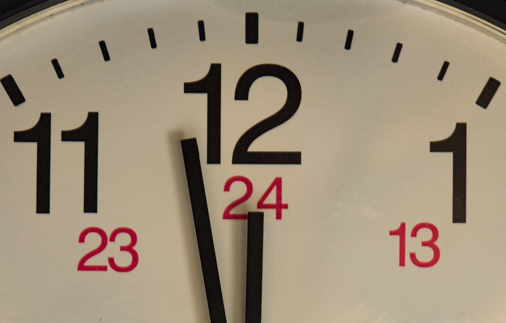 <p>The Doomsday Clock has recently been set to 90 seconds from midnight and is the closest the hands have ever been to the end of the world (Photo courtesy of Flickr/“<a href="https://www.flickr.com/photos/mmmswan/40344532764/in/photolist-2odeUsz-2mSHLPw-2hrKQLw-jVKrd-bwfCAQ-54buYe-TAdgqb-7gVVSv-2i1dDnh-57YLwB-7kSem6-65JcrP-HN3xwm-dj4Vaa-65JcH4-DFSsu8-aJPzk6-8Mfmvr-MWCHBw-7uGiYQ-UtNYE-TThS7a-4ajJbS-cy5B-dFBkhH-7uGjT7-Y7MvbA-bvEsXF-2cX3Ei1-D8o2t8-4HMpmY-qst4L9-25xGS2x-24t7h1u-2mUnosE-HpXf29-5aLayL-5GLURU-dqjZtz-3rckhv-4HMpkS-cy5k-24t7nks-r7TeRY-24t7oS5-25xGKzp" target="">DSC_9022</a>” by michael_swan. February 12, 2018). </p>
