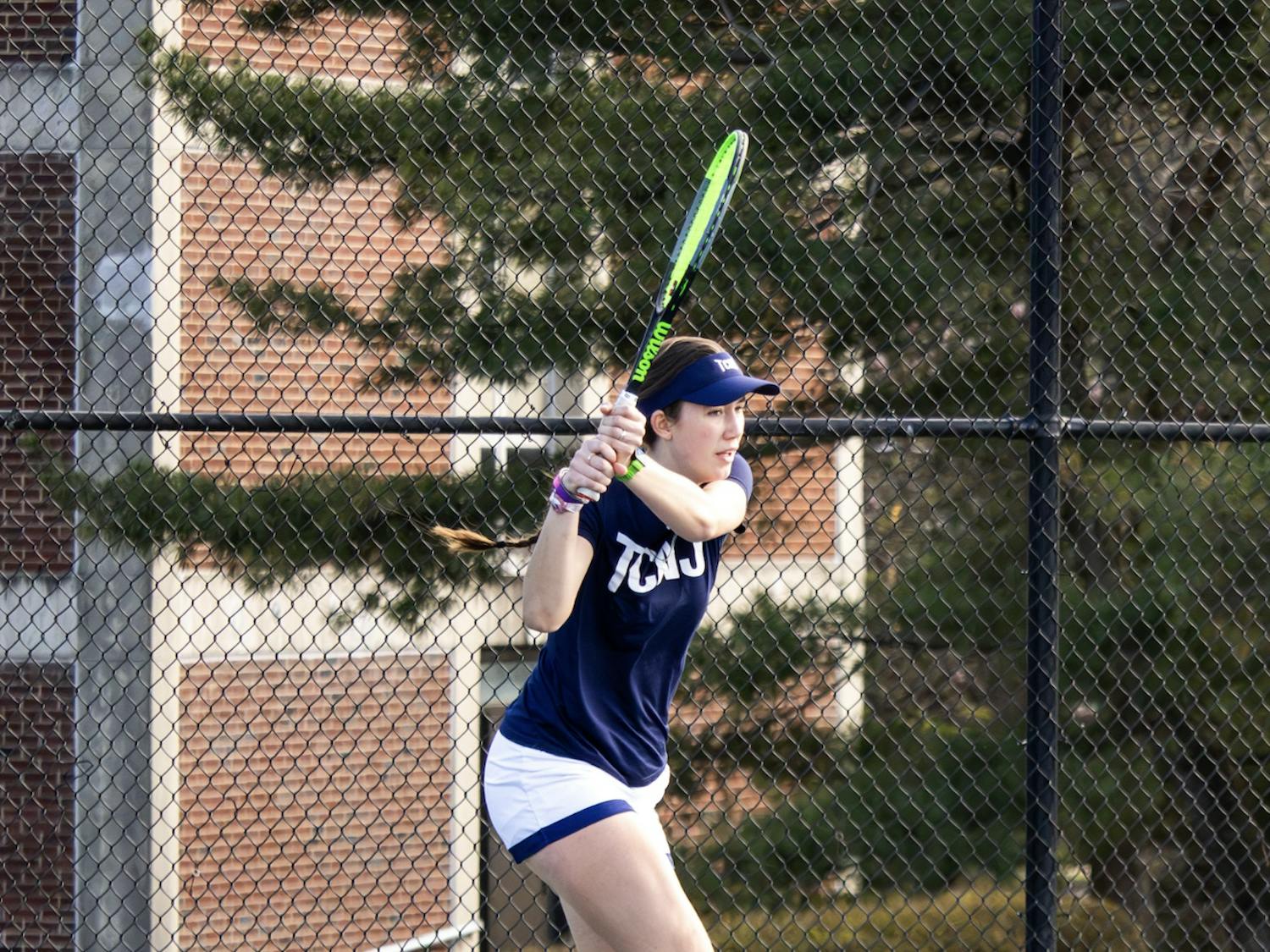 Freshman Zoey Albert in one of her matches (Photo courtesy of Brielle Zemer / Staff Photographer).