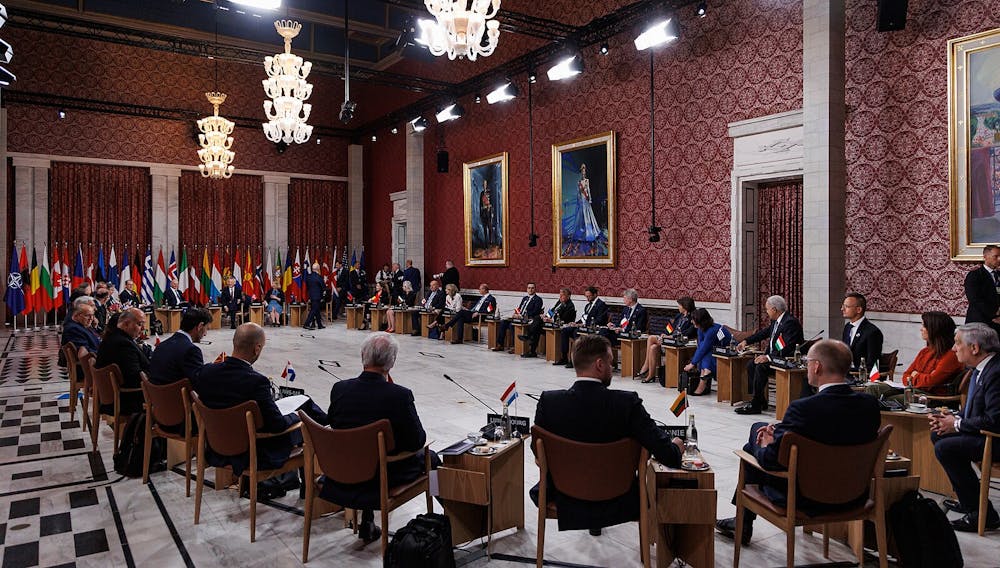 <p><em>Russia has officially announced its withdrawal from the Treaty on Conventional Armed Forces in Europe treaty on Nov. 7, a decision that leaves the future of arms control in Europe uncertain (Photo courtesy of Wikimedia Commons/“</em><a href="https://commons.wikimedia.org/wiki/File:NATO_v%C3%A4lisministrite_mitteametlik_kohtumine_Oslos_31.05.-01.06.2023.jpg" target=""><em>NATO välisministrite mitteametlik kohtumine Oslos 31.05.-01.06.2023</em></a><em>” by Estonian Foreign Ministry. June 1, 2023).</em></p>