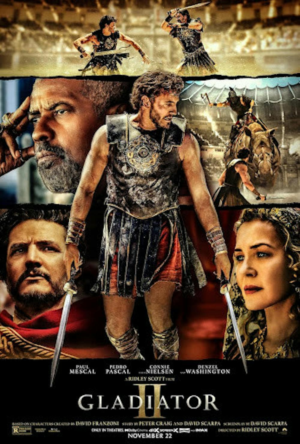 <p><em>“Gladiator II,” the highly anticipated sequel to the 2000 film “Gladiator,” opened on Nov. 22 (Photo courtesy of </em><a href="https://www.imdb.com/title/tt9218128/" target=""><em>IMDb</em></a><em>).</em></p>