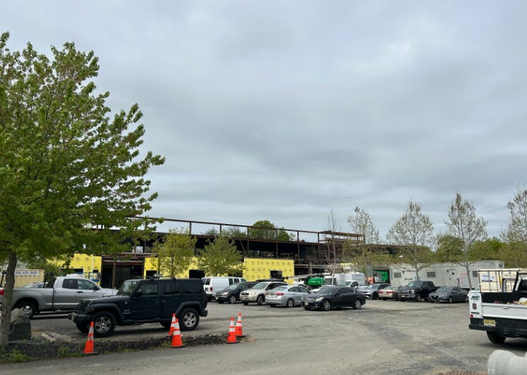 Community center being rebuilt on 999 Lower Ferry Road, Ewing NJ, on Apr. 29. (Photo by Gloria Vittadello)