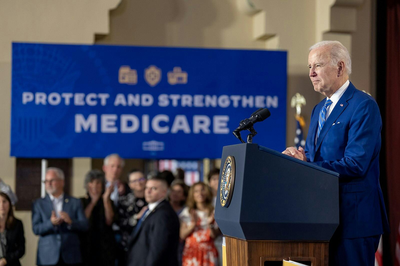 For the first time, Medicare will be able to negotiate prices for medications directly with pharmaceutical companies (Photo courtesy of Wikimedia Commons/“P20230209AS-0785 (52734012837)” by The White House. February 9, 2023). 