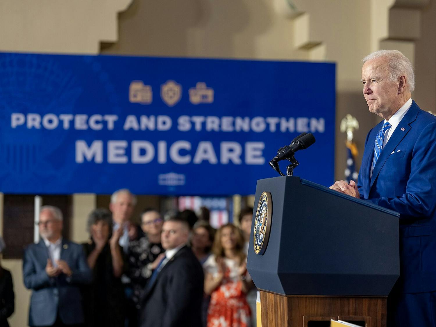 For the first time, Medicare will be able to negotiate prices for medications directly with pharmaceutical companies (Photo courtesy of Wikimedia Commons/“P20230209AS-0785 (52734012837)” by The White House. February 9, 2023). 