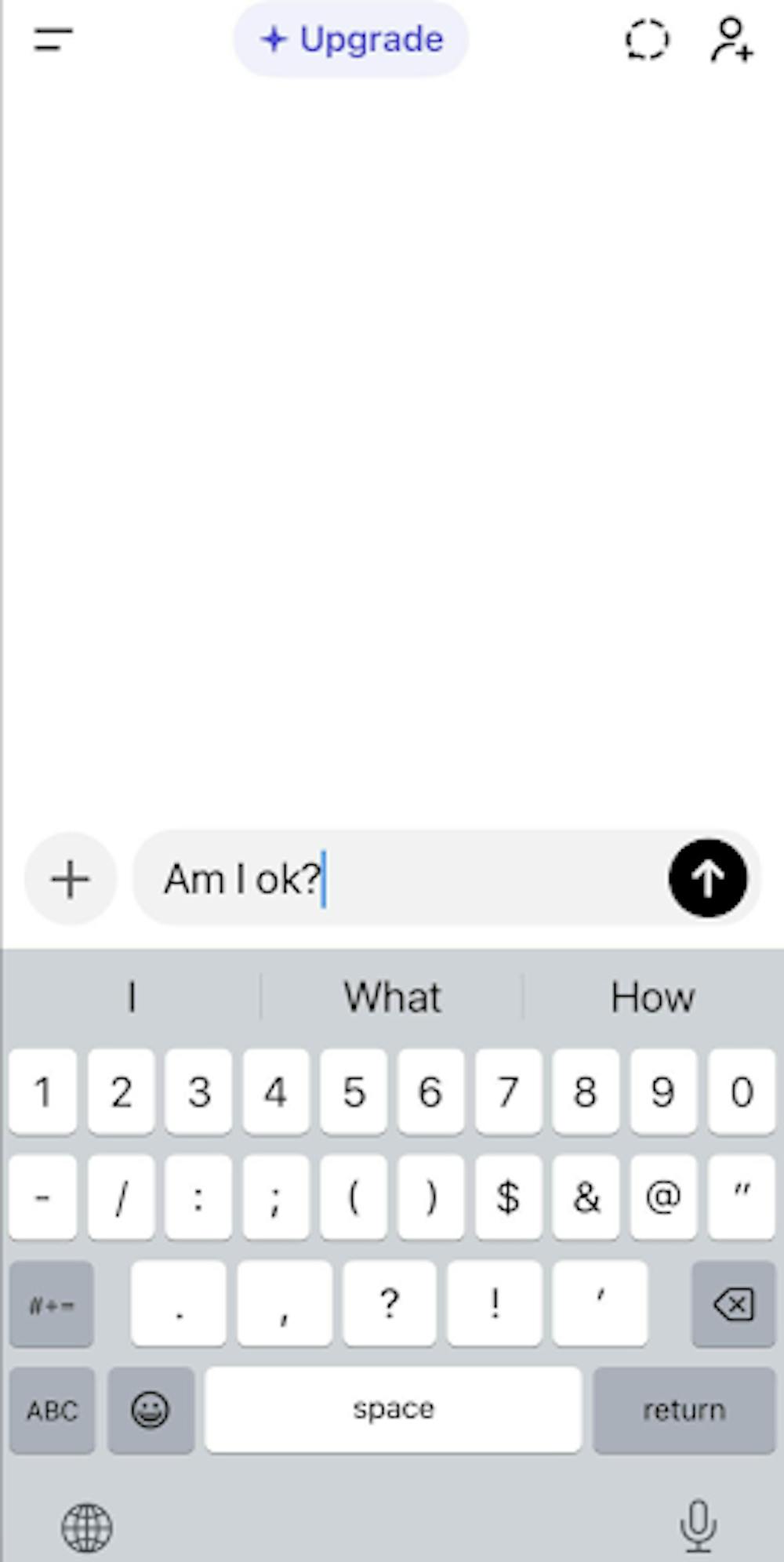 <p><em>A college student asks “Am I ok?” to ChatGPT. (Photo courtesy of Isabella McHugh)</em></p><p></p>