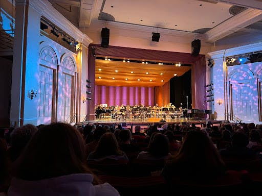 Kendall Hall was filled with music as the College’s Concert Band, Wind Orchestra and Wind Ensemble performed their last show of the semester on Nov. 22 (Photo by Mia Shea).
