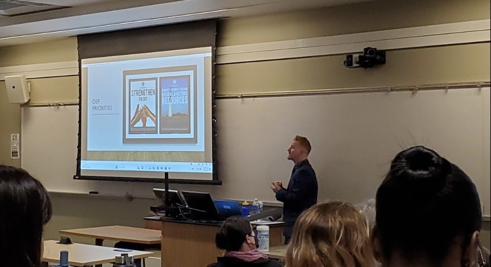 LaTourette shares the top priorities of the Department of Environmental Protection (DEP) (Photo courtesy of Catherine Gonzalez / Staff Writer).