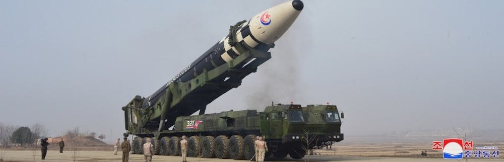<p>For the first time in five years, North Korea has test-launched an intermediate-range ballistic missile over Japan that landed about 3000 kilometers east of Japan in the Pacific Ocean, traveling farther than ever before <em>(Flickr/“</em><a href="https://www.flickr.com/photos/195298409@N06/51958363402/in/photolist-2hbYJJS-dQEpFx-TFAoyh-T2Xaw4-TFAoj9-U4Xvvk-T2XaKF-U2BuL7-U2Buqh-2natB6V-2nauLJr-2naweZn-2natzYK-2naoceL-2natAHL-2nauLRA-2nauLuU-2nawfsS-2naweb8-2nauLEi-2natzmY-2naobh5-2natAkw-2natAtY-2naobZc-2natfZk-2natfJ5-2naobnq-2natgyM-2naobjz-2natgAv-2natf9c-2natf3A-2nauMaw" target=""><em>20</em></a><em>” by Ryan Chan. March 25, 2022).</em></p>