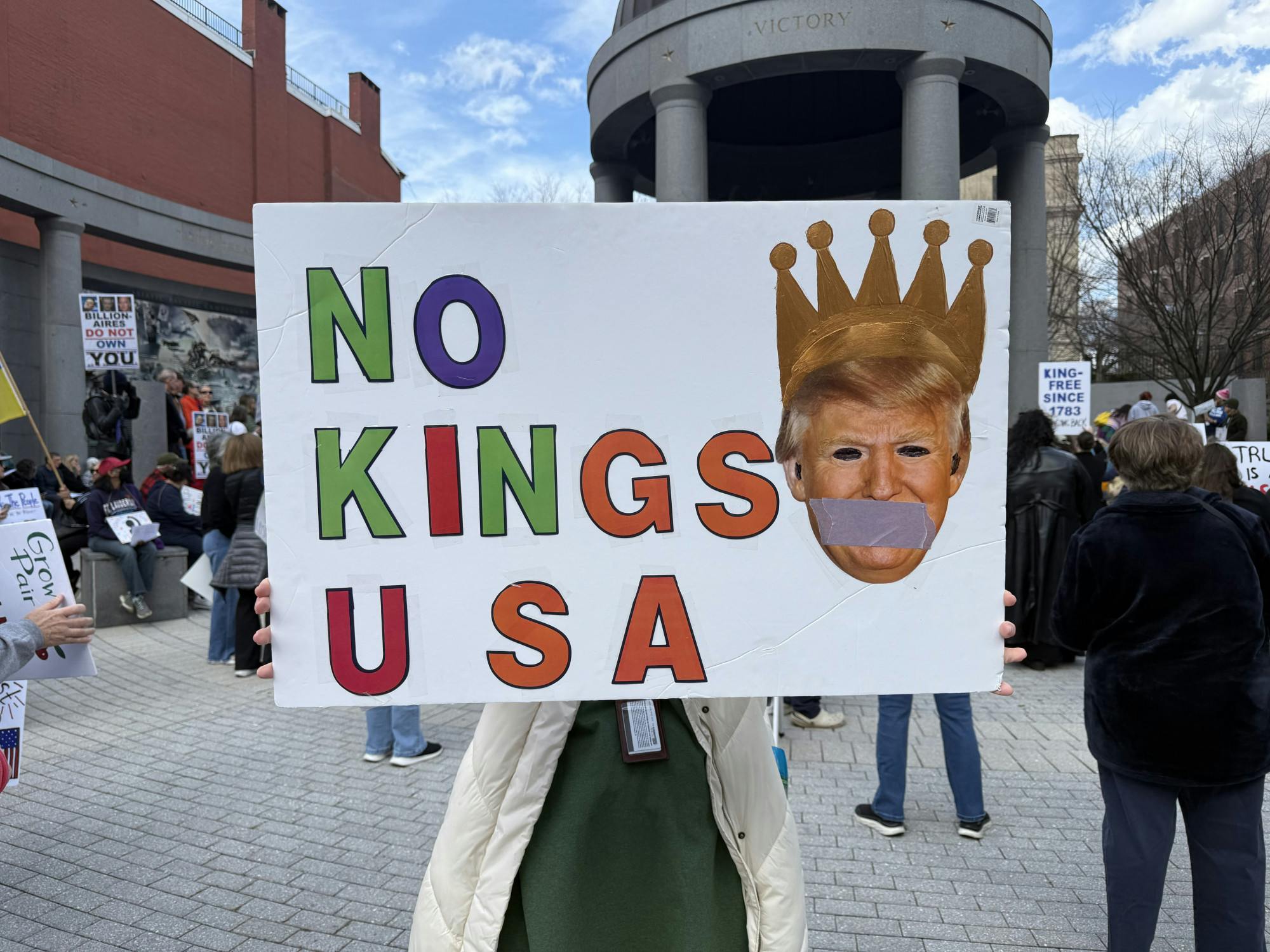 Many protesters believe President Donald Trump is a threat to the United States’ democracy. (Photo by Isabella Darcy / Managing Editor)