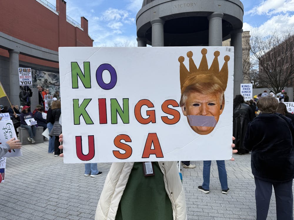 <p><em>Many protesters believe President Donald Trump is a threat to the United States’ democracy. (Photo by Isabella Darcy / Managing Editor)</em></p>