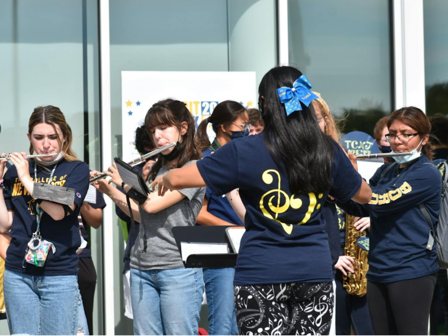 On Oct. 2, the fall 2021 Homecoming, The College Pep Band played their instruments before the head of the football team warned them to stop (photo courtesy of Elisabeth Osekavage/ Photo Editor).