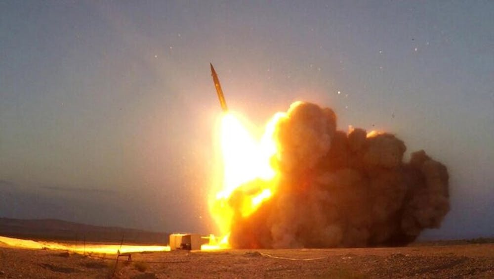 <p><em>Iran launched a drone and missile attack on Israel on April 13, marking the first time Iran has launched a direct military assault on Israel amid a decades-long proxy war between the nations (Photo courtesy of </em><a href="https://commons.wikimedia.org/wiki/File:Mehrnews.jpg" target=""><em>Wikimedia Commons</em></a><em> / Mehrnews. April 14, 2024). </em></p>