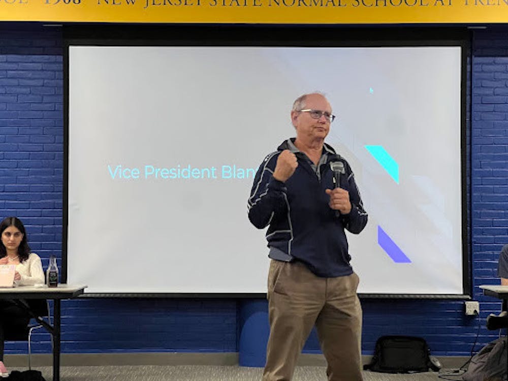 <p><em>Shawn Cappellano-Sarver gave updates on sustainability improvements at the Student Government general body meeting (Photo courtesy of Julia Cappello).</em></p>