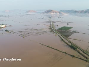 Flooding associated with Tropical Cyclone Daniel has ravaged the coastal city of Derna in Libya (Photo courtesy of Wikimedia Commons/“Greece Storm Daniel DJI 0206 (2)” by Makis Theodorou. September 13, 2023). 