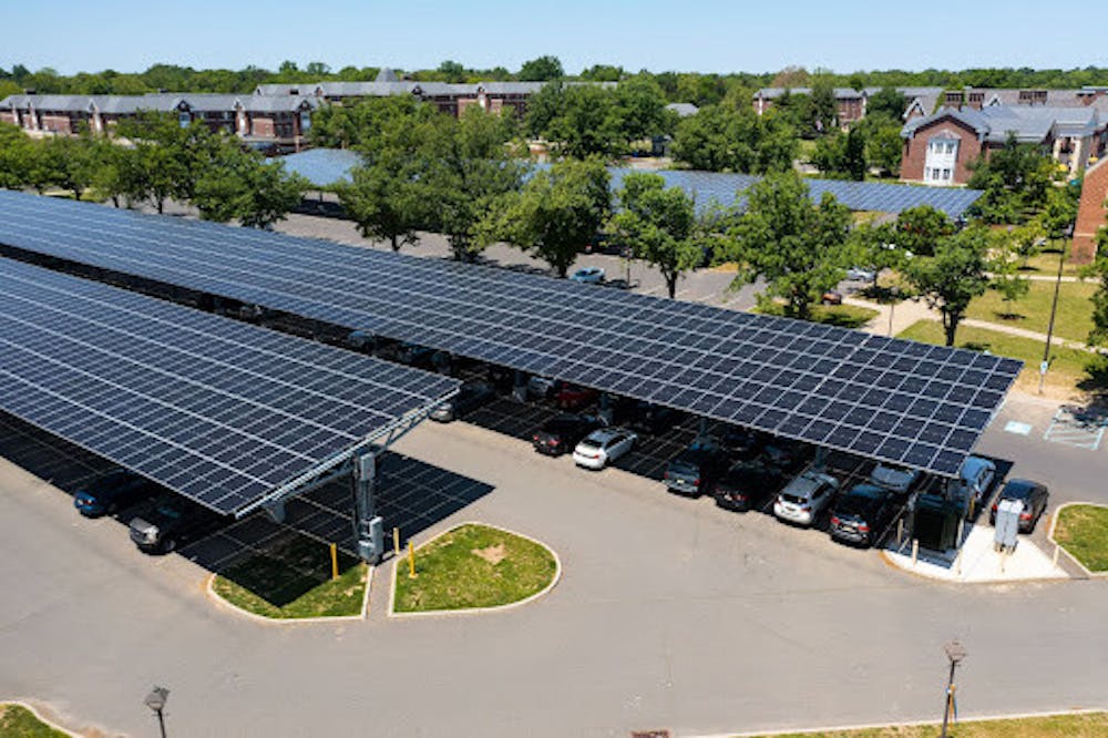 <p>Solar panels in Lot 5 (﻿<em>Photo Courtesy of Anthony DePrimo).</em></p>
