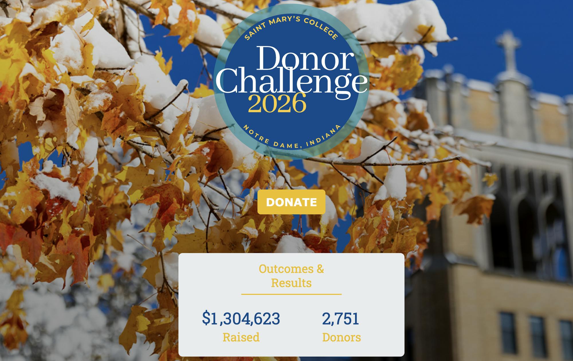 Saint Mary's Donor Challenge Website Homepage