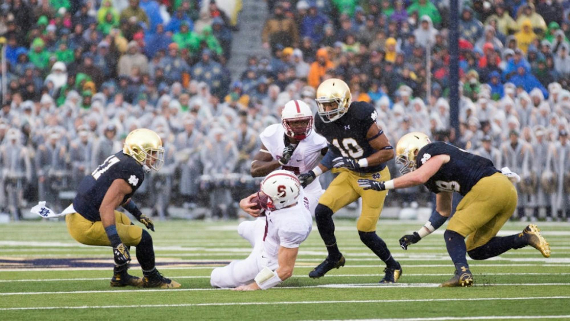 20141004, 2014-2015, 20141004, Football, Golson, Kevin Song, Notre Dame Stadium, Redfield, vs Stanford