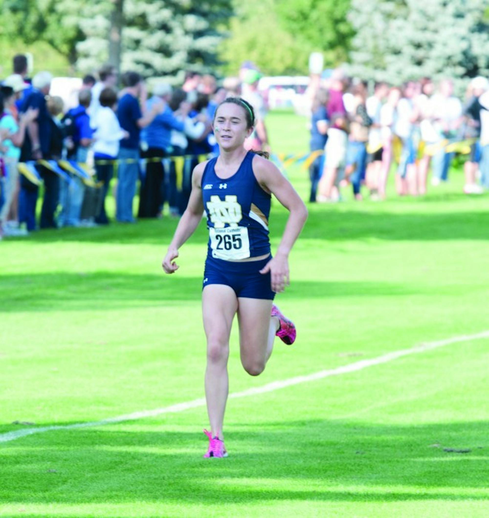 Senior Molly Seidel runs towards the finish line during the National Catholic Championships on Sept. 19, 2014.