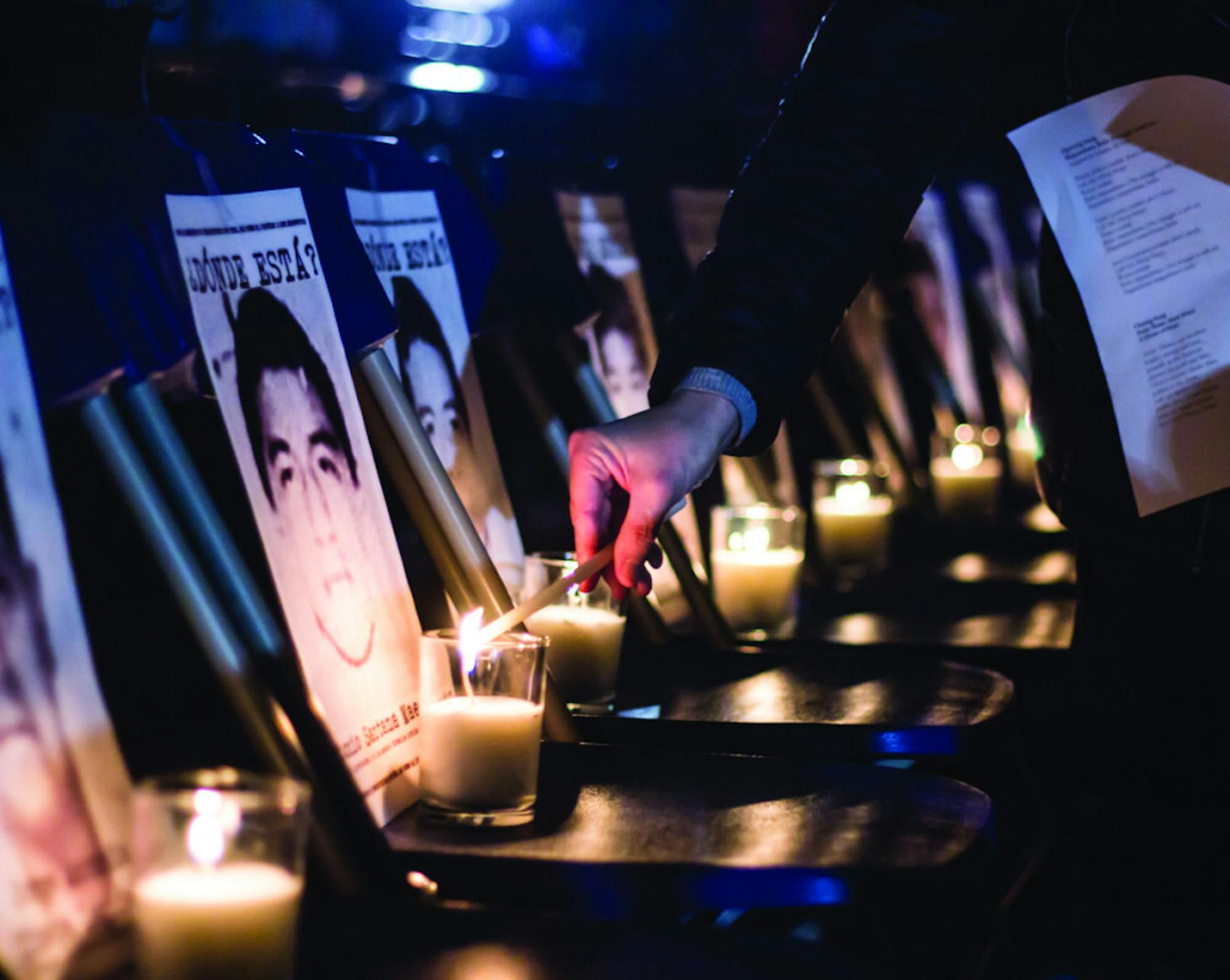 20141120, 20141120, Ayotzinapa Notre Dame Vigil, By Michael Yu, Grotto, Mexico, Prayer Service