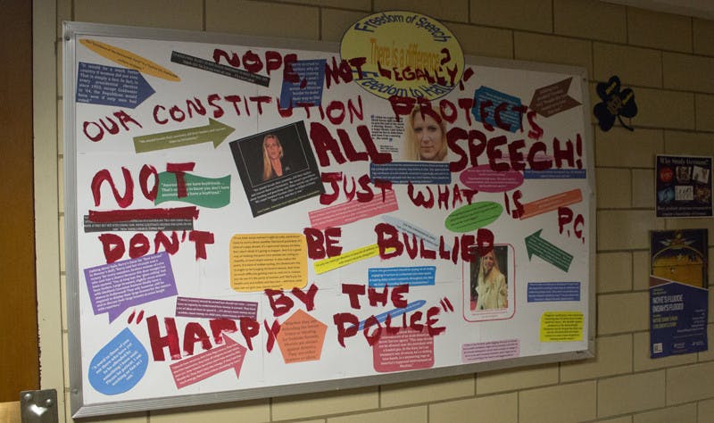 20140424-20140424-Africana-Studies-bulletin-board-Ann-Coulter-Emily-McConville