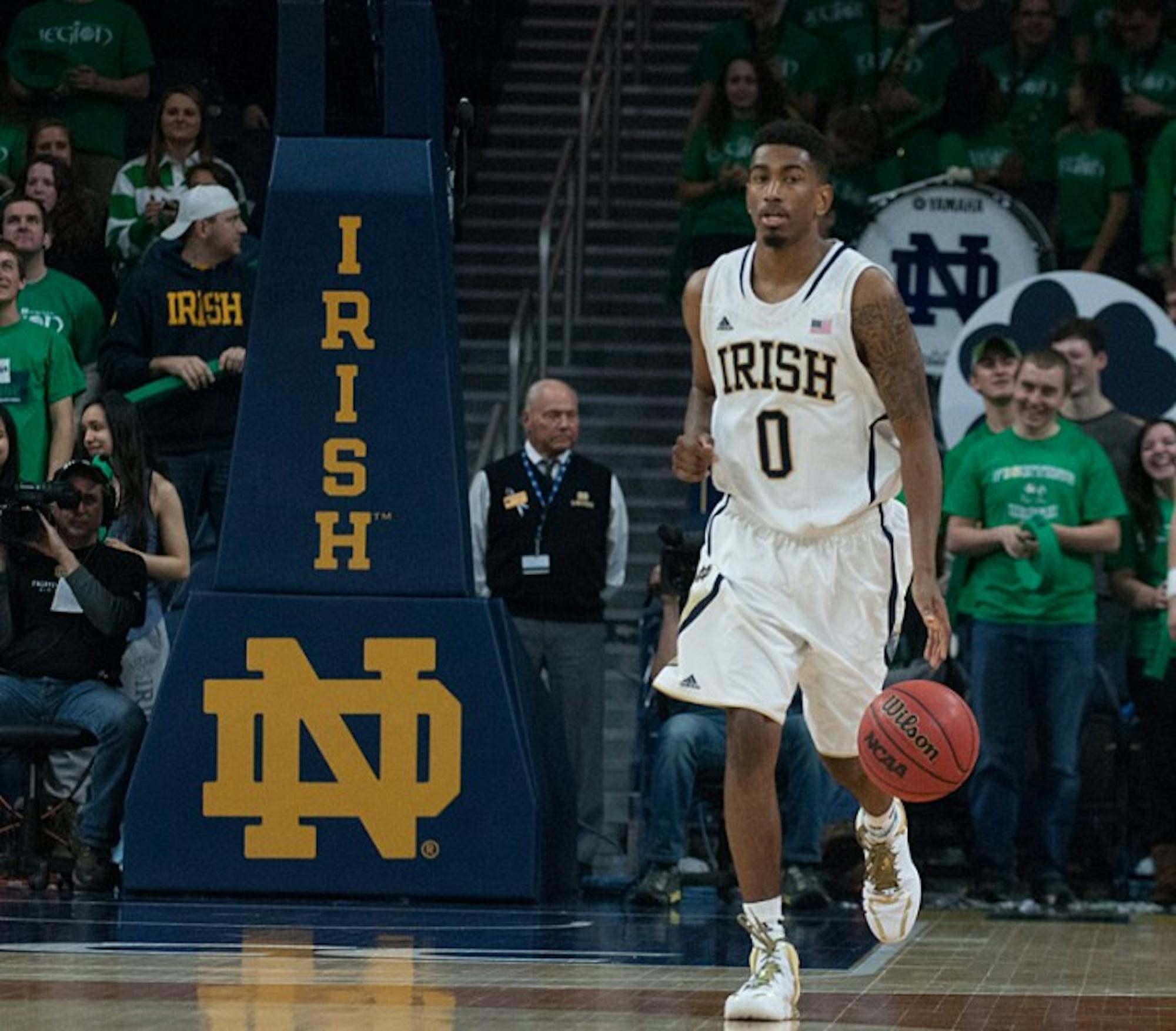 Senior guard Eric Atkins dribbles downcourt against Boston College on Saturday. Atkins finished the overtime game with 24 points.
