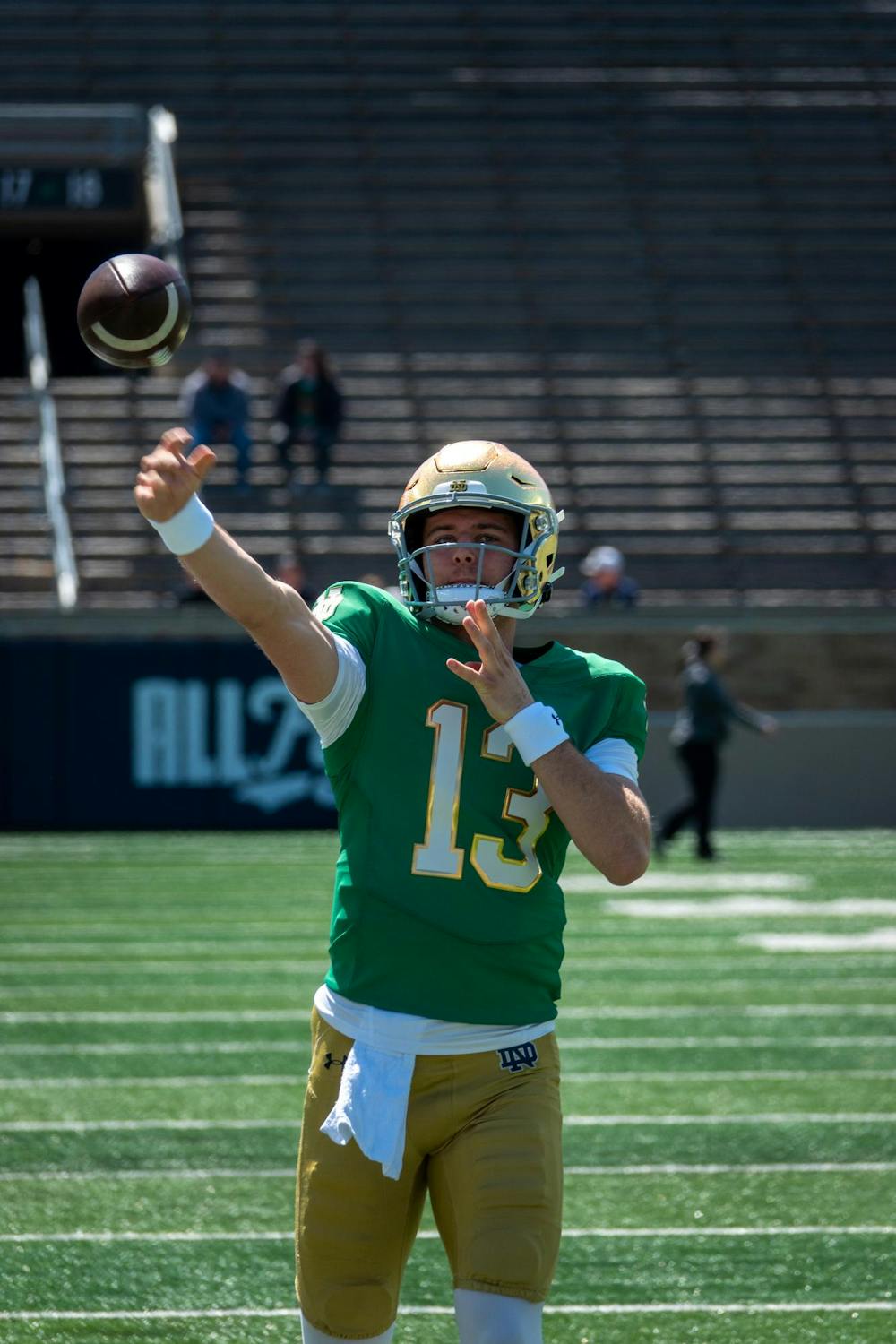 20250412, Blue and Gold Game, CJ Carr, Declan Lee, football, Notre Dame Stadium-4.jpg