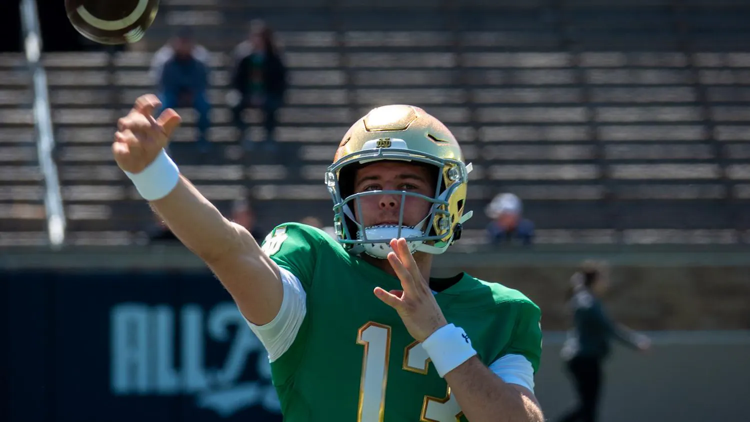 20250412, Blue and Gold Game, CJ Carr, Declan Lee, football, Notre Dame Stadium-4.jpg