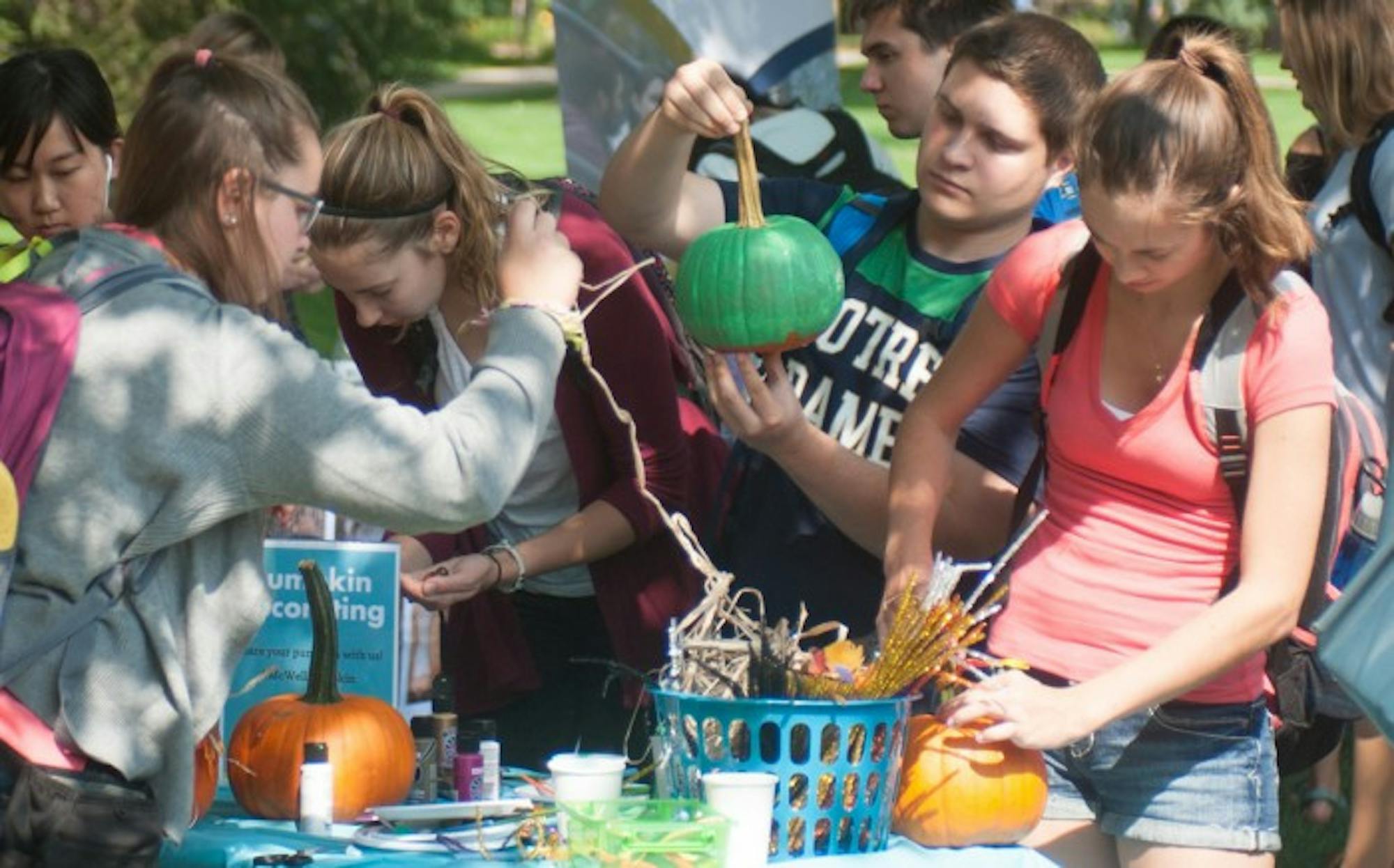 Students decorate pumpkins and participate in crafting activities at the Wellness Expo.
