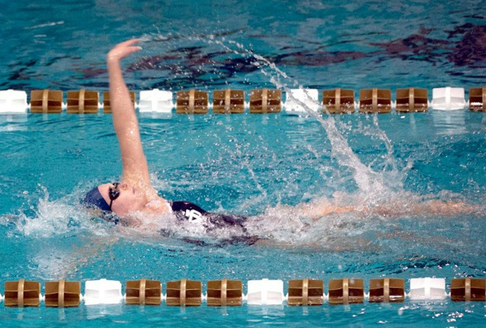 Irish junior Cat Galletti swims during Notre Dame’s dual meet victory over Valporaiso on Nov. 11 at Rolfs Aquatic Center.