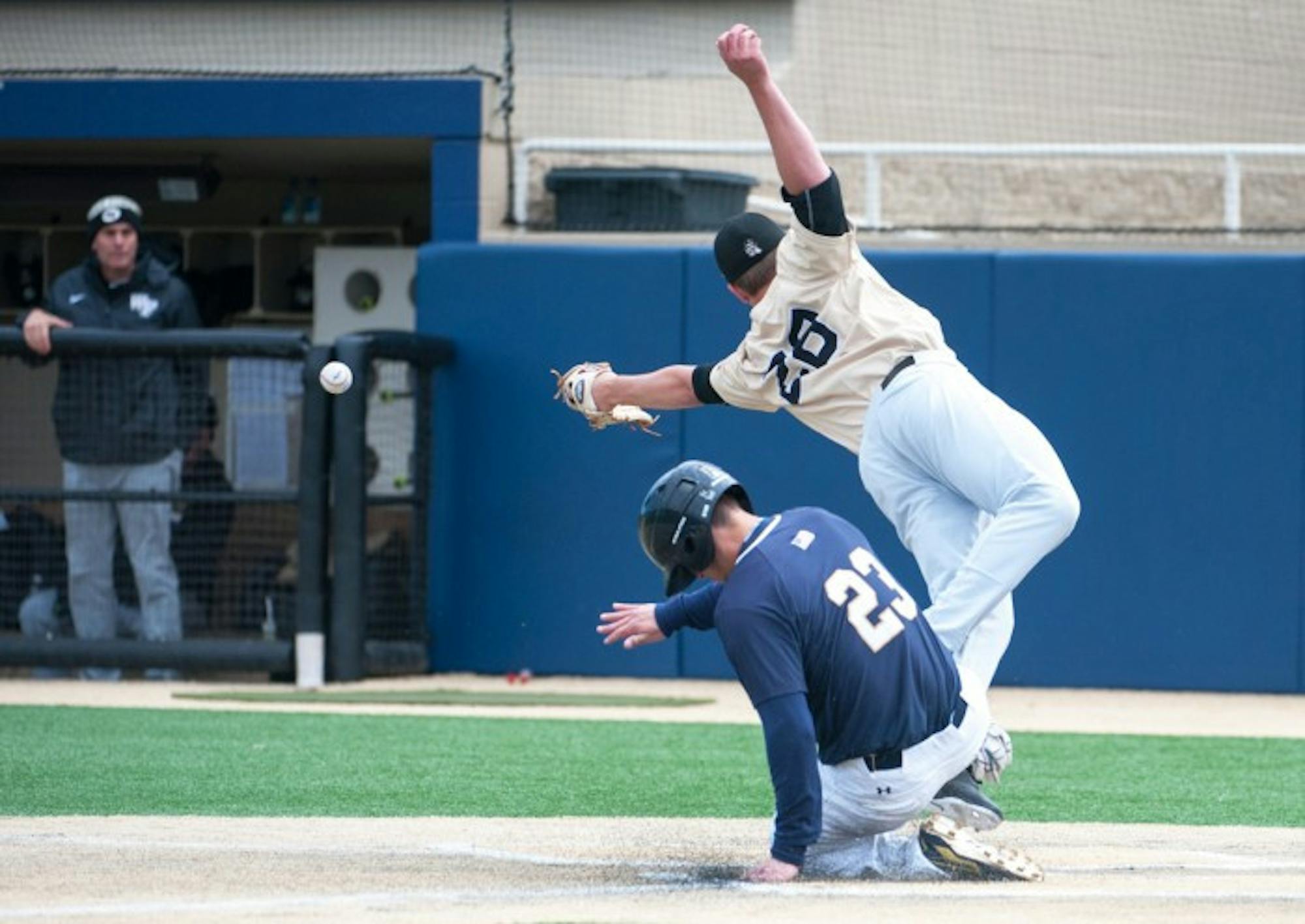 Irish junior second baseman Cavan Biggio beats a throw during Notre Dame's 10-2 win over Wake Forest on April 3 at Frank Eck Stadium.