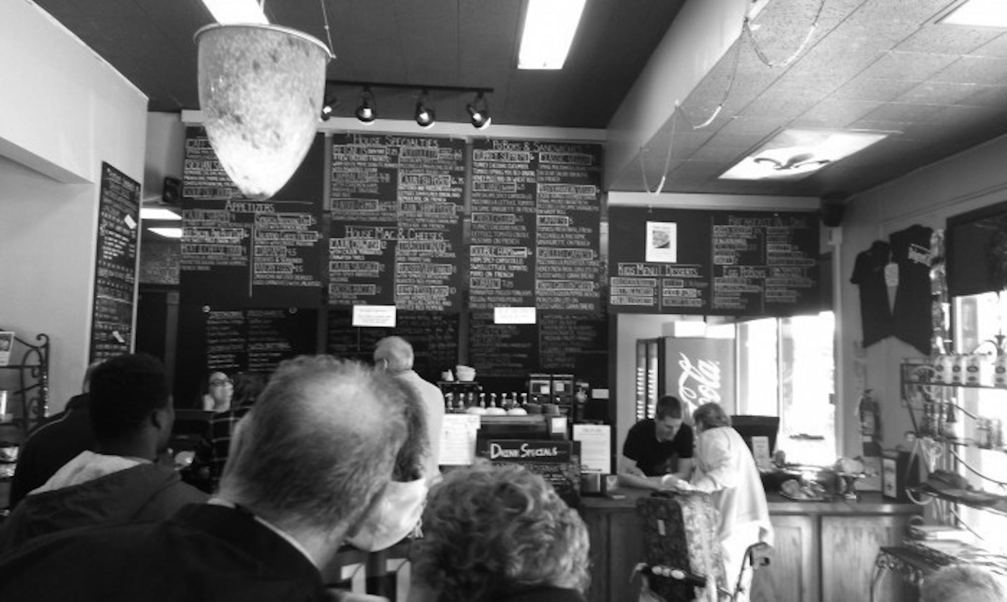 The front counter and menu at Chicory Café