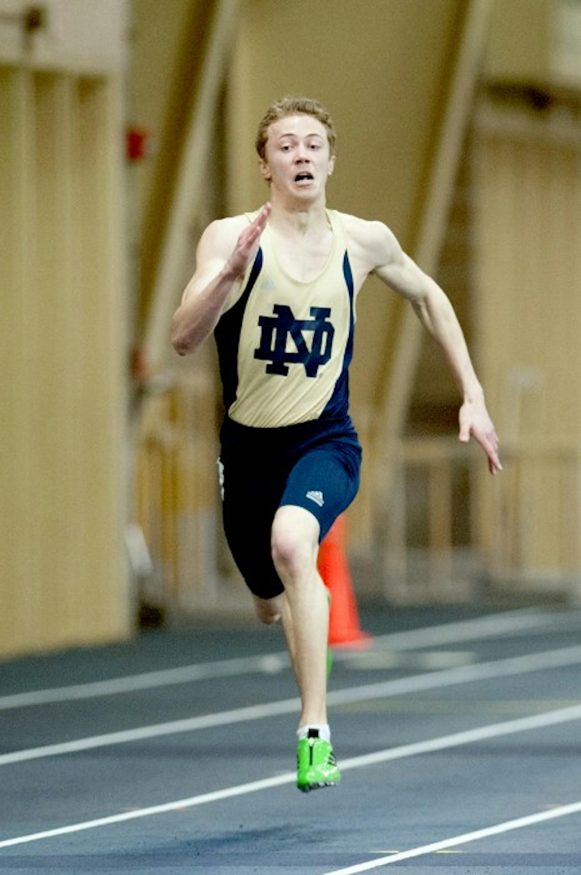 Irish freshman sprinter Alex Groesch runs in the Notre Dame Invitational on Jan. 25.