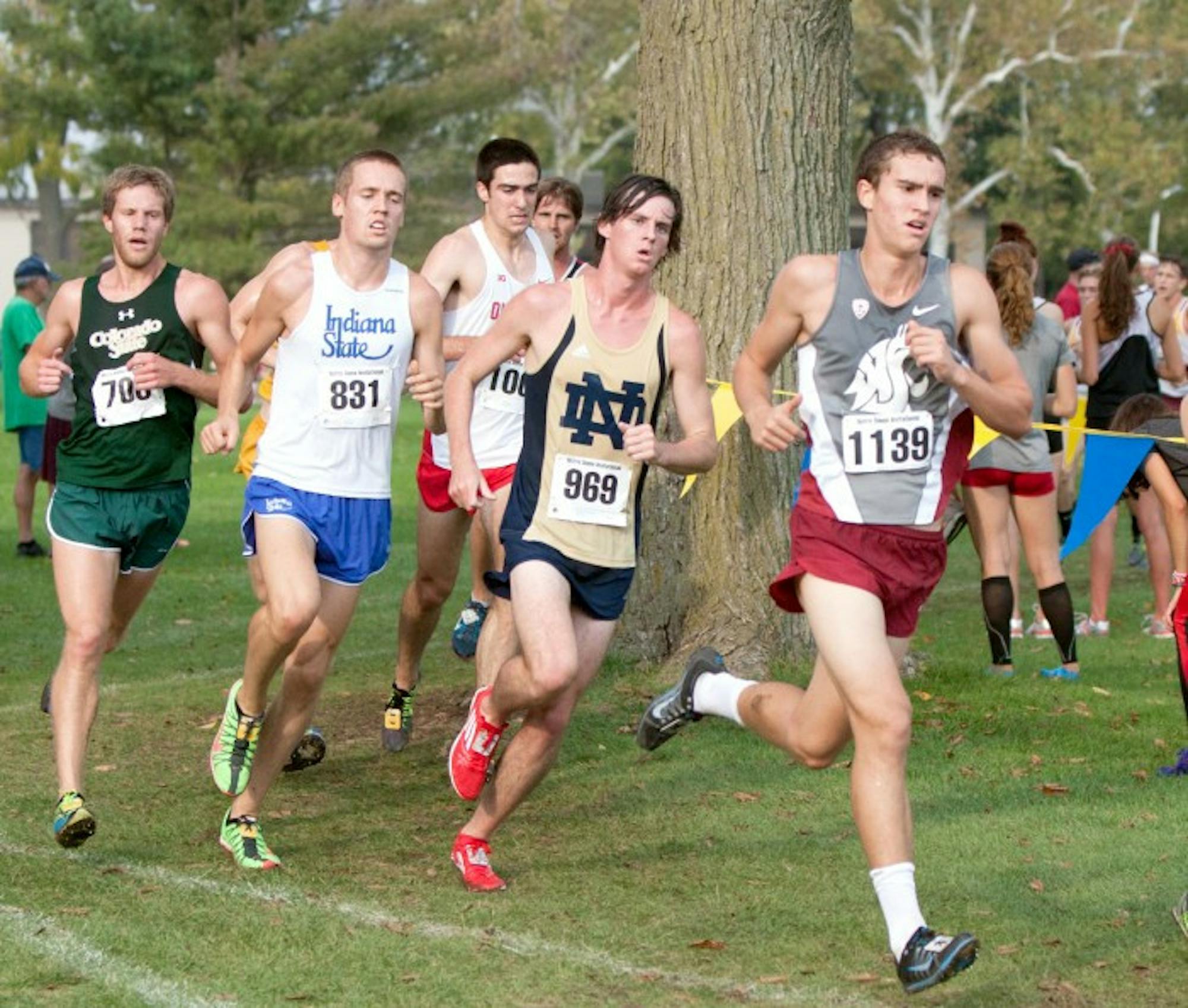 Irish junior Kevin Durham runs with the pack during the Notre Dame Invitational on Oct. 4.