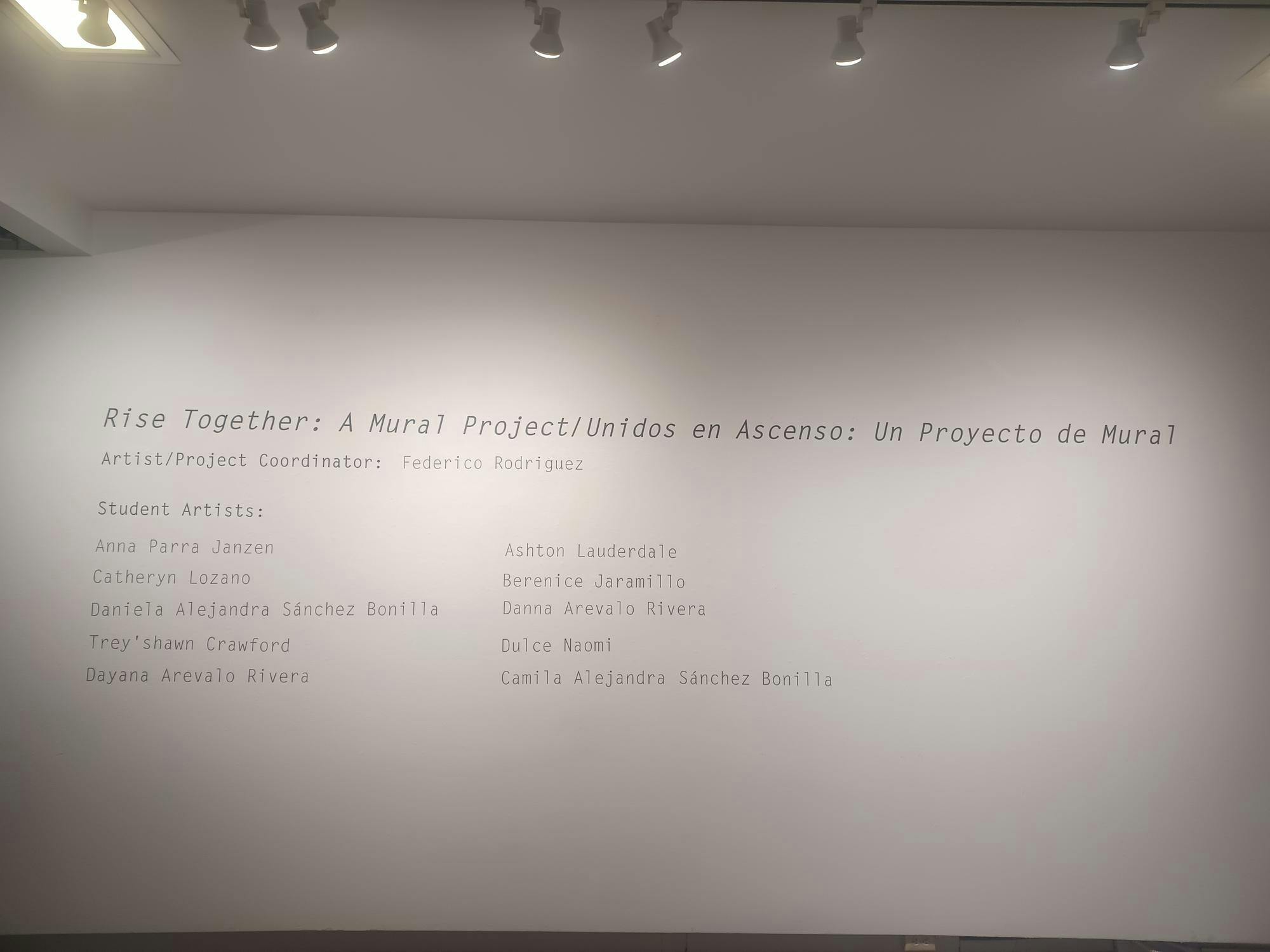 Wall dedicated to recognizing student artists