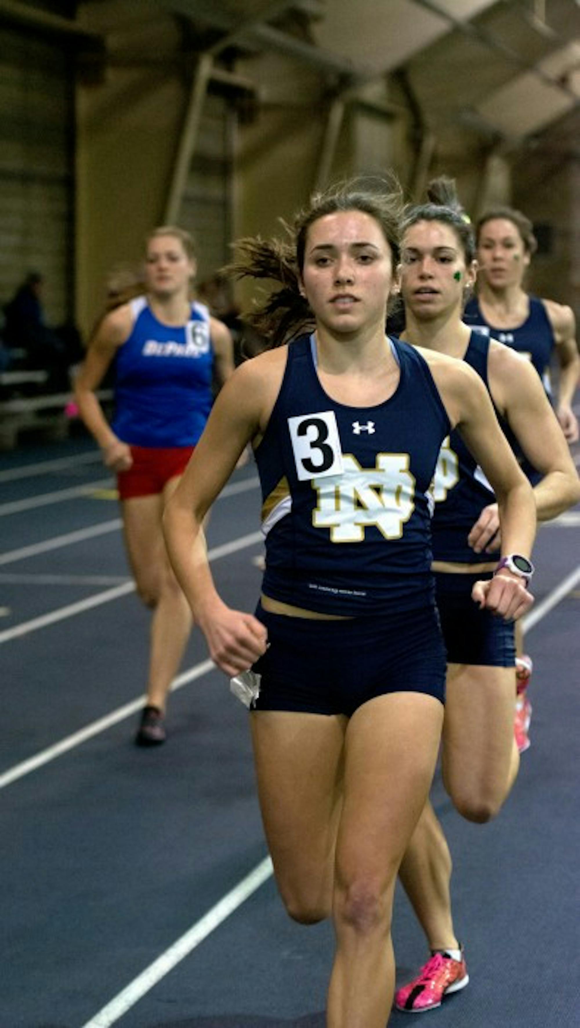 Senior Danielle Aragon breaks away from the pack during  the Blue & Gold Invitational on Dec. 5, 2014 at Loftus Sports Complex.