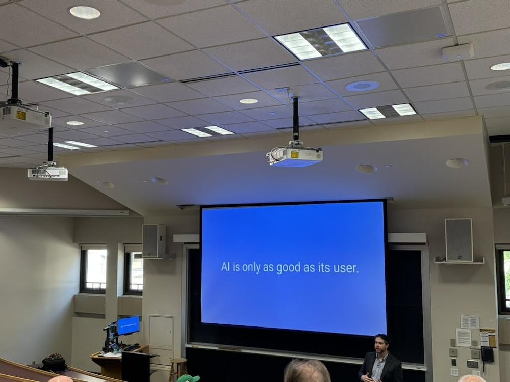 "Writing in the Age of AI" lecture with professor and audience engagement