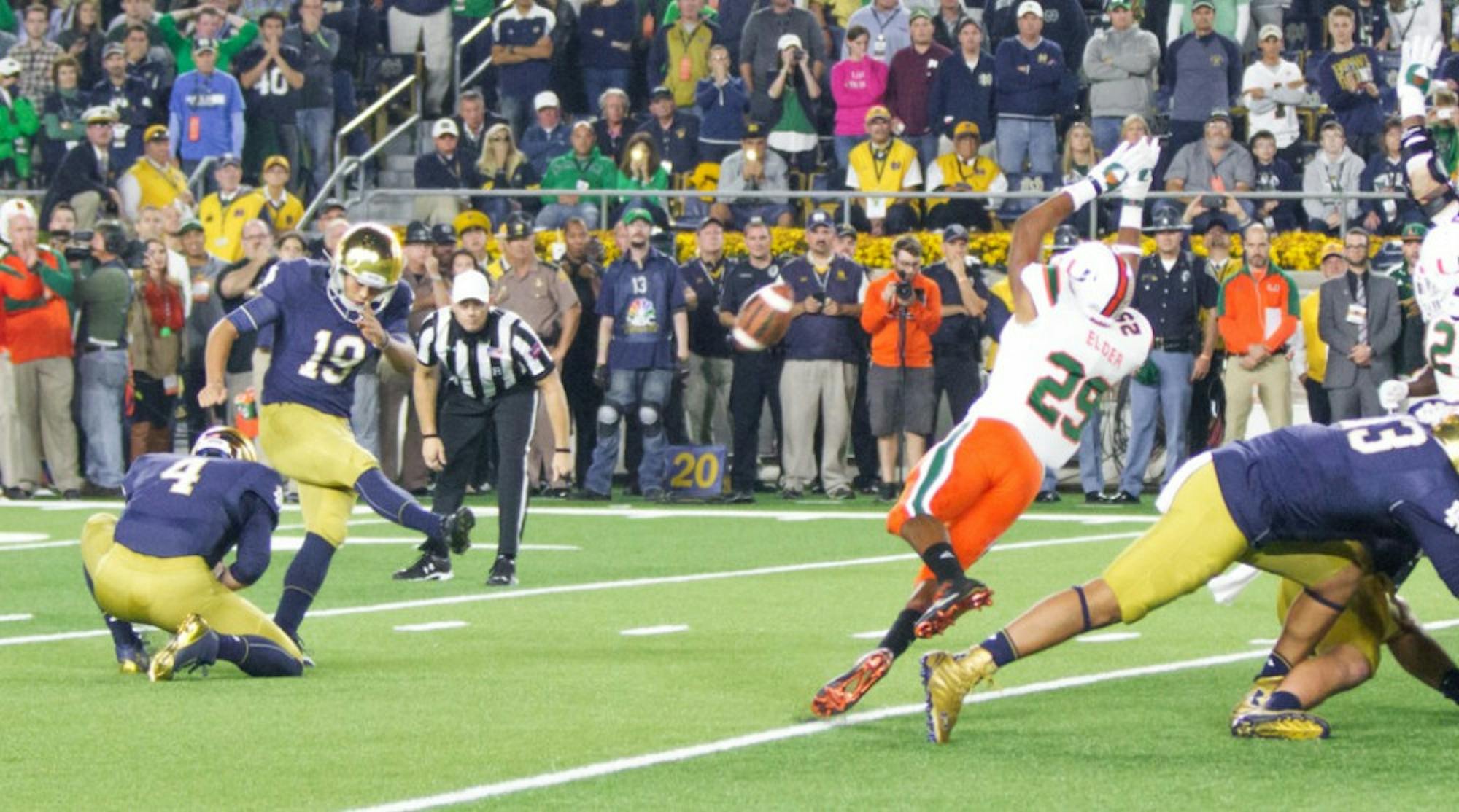Irish sophomore kicker Justin Yoon gives Notre Dame the lead with just 30 seconds remaining.