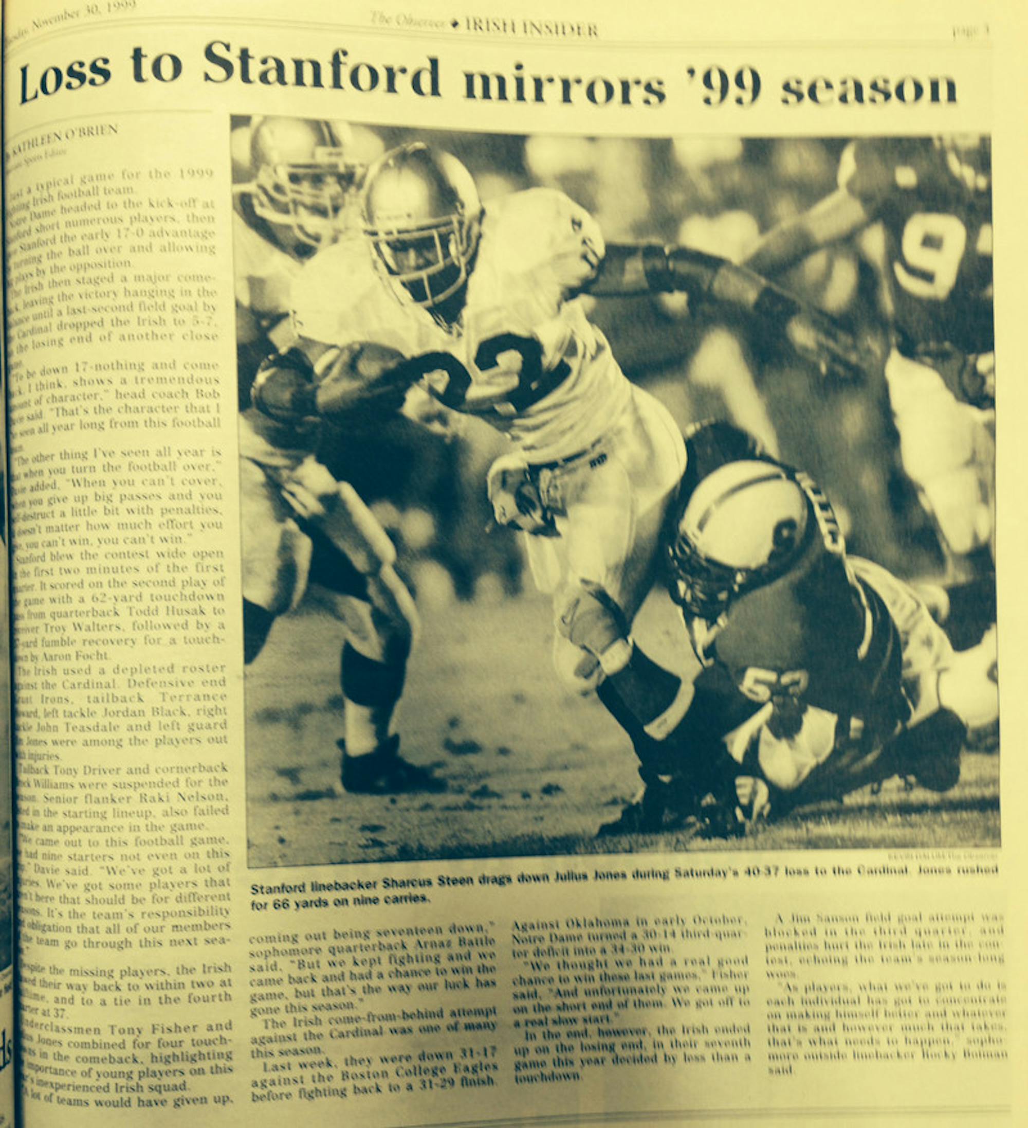 The Observer from Nov. 30, 1999.