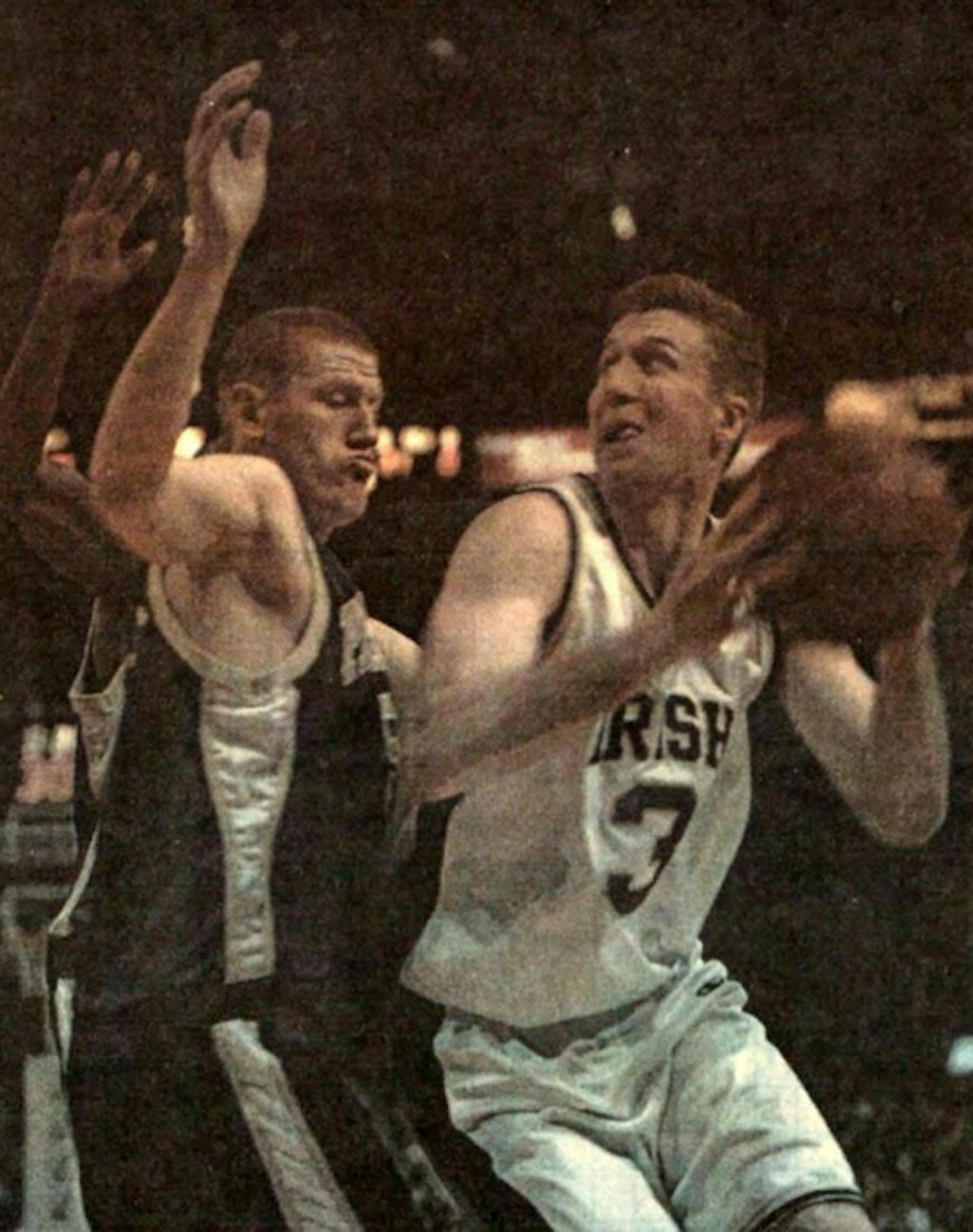 Former Notre Dame forward Troy Murphy makes a post move at Madison Square Garden in New York, New York, on March 8, 2001.