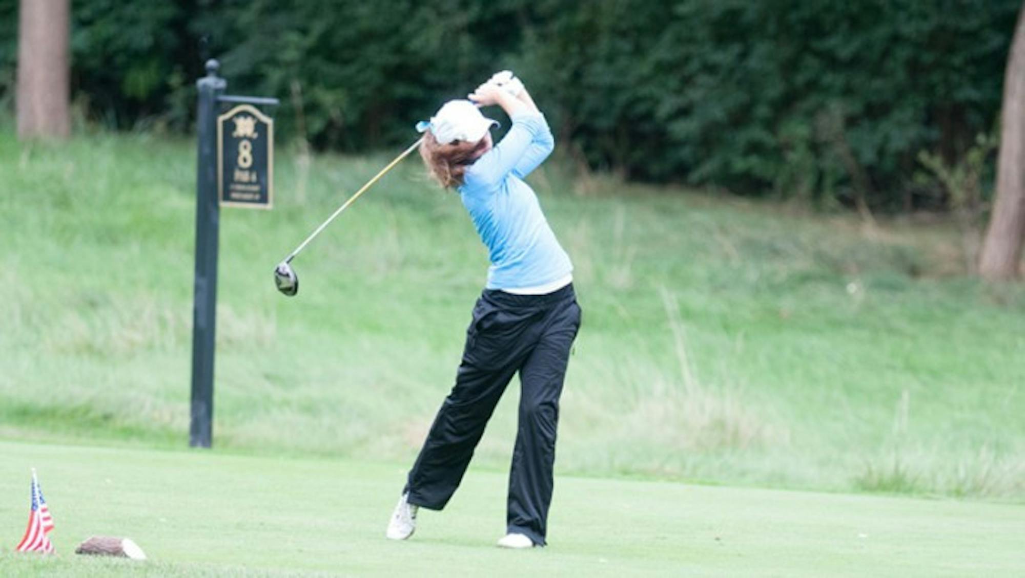 Belles junior Alice Heffernan hits a shot during the O'Brien National invitational at the Warren Golf Course.