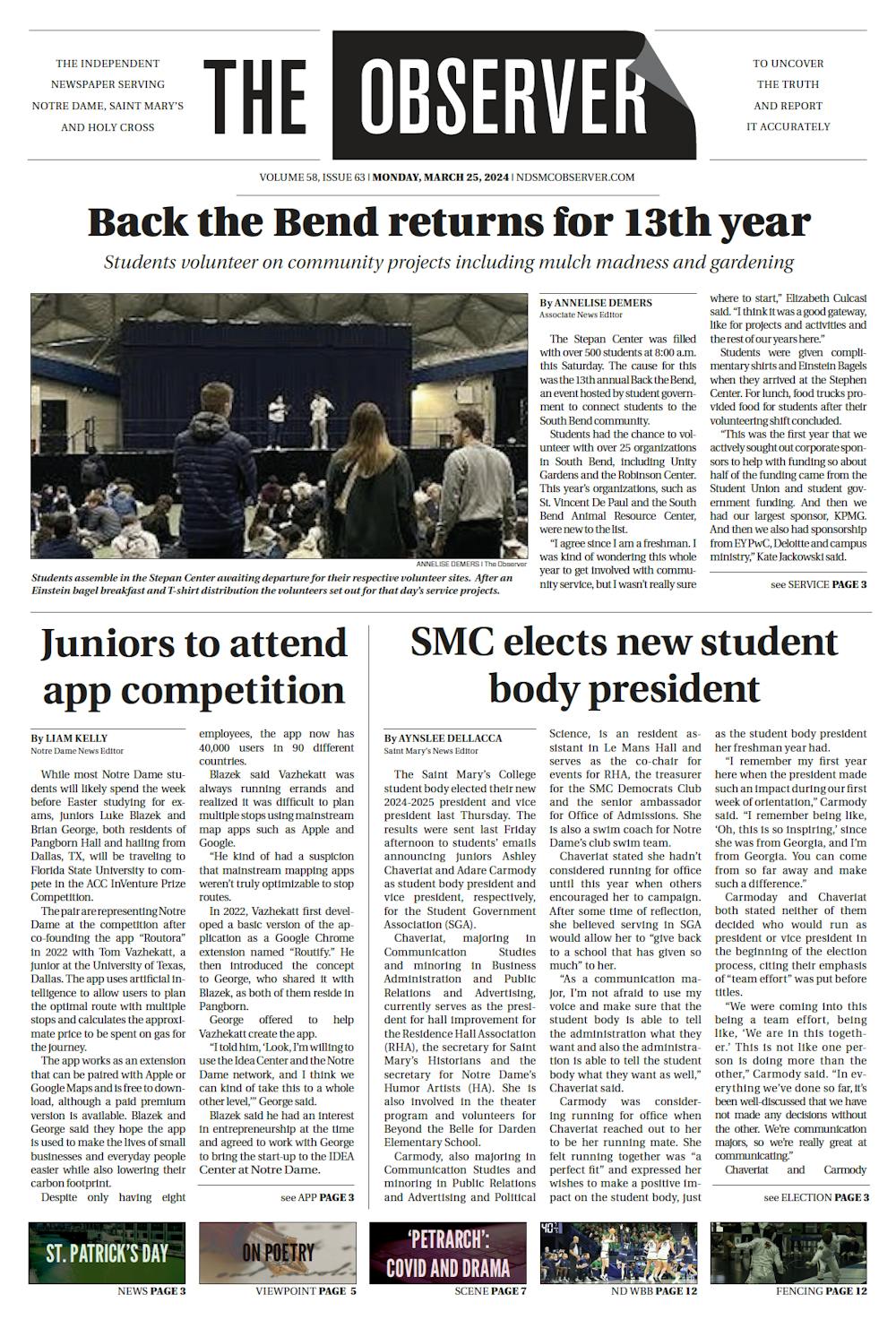 Print Edition for Monday, March 25, 2024