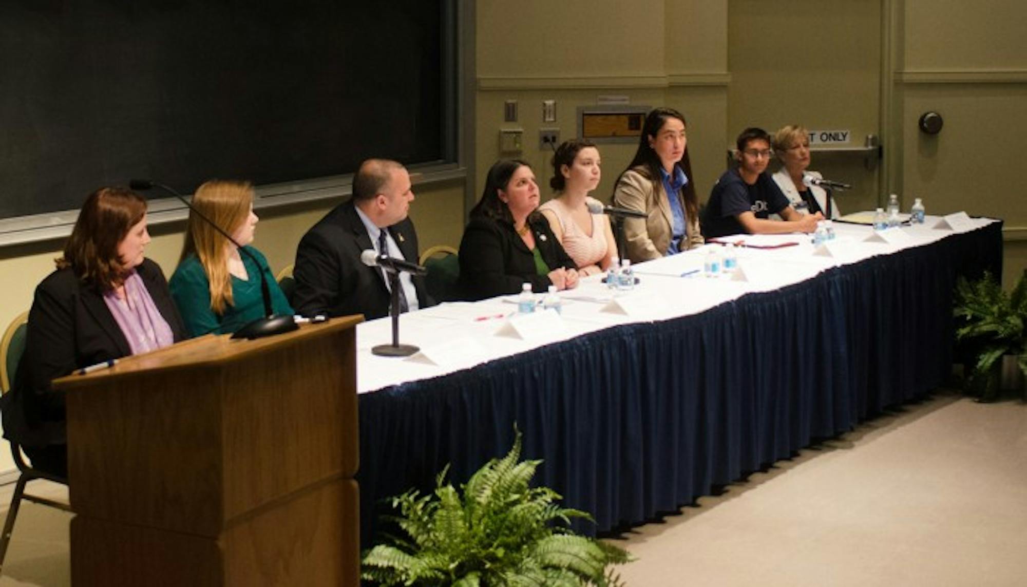 Students, faculty and staff gathered in DeBartolo Hall on Wednesday night to discuss how to prevent and respond to incidences of sexual assault on campus. Panelists reflected on the recent Campus Climate results.